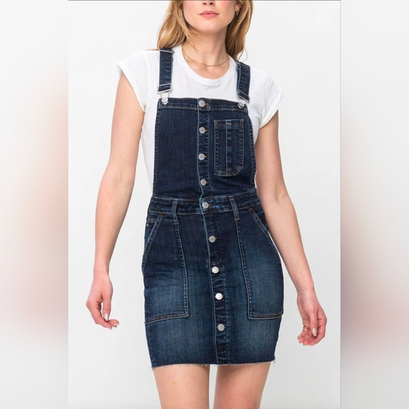 *2 FOR $30* Judy Blue Dark Denim Overall Dress - Picture 16 of 16